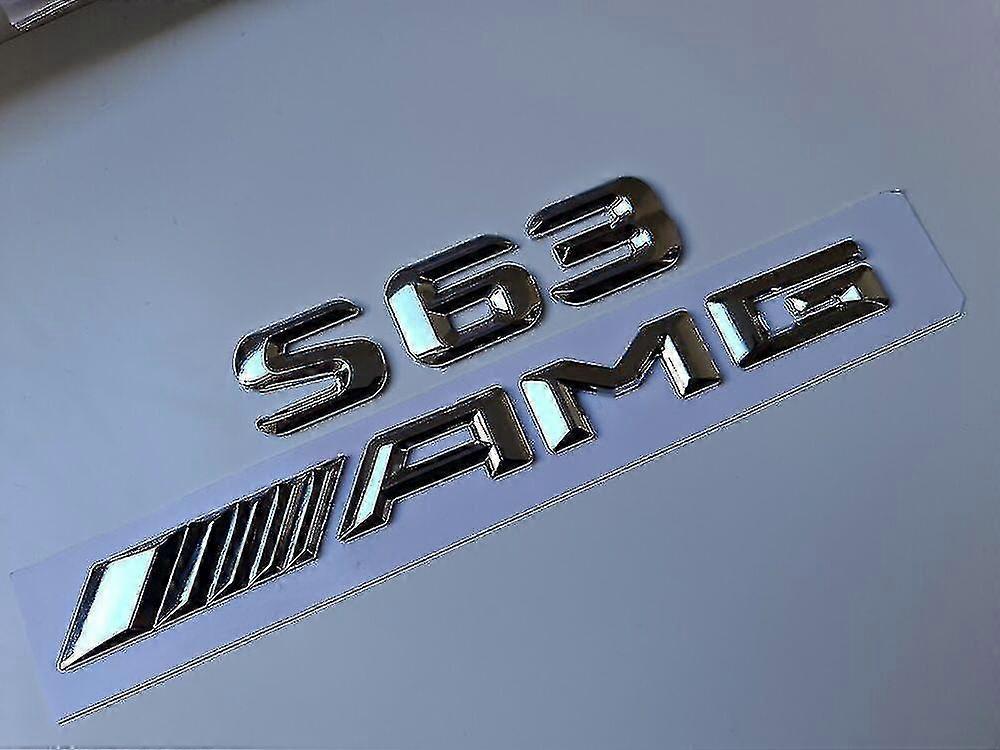 SML S63 Amg Silver / Chrome Letter Number Rear Boot Badge Emblem S Class Mercedes