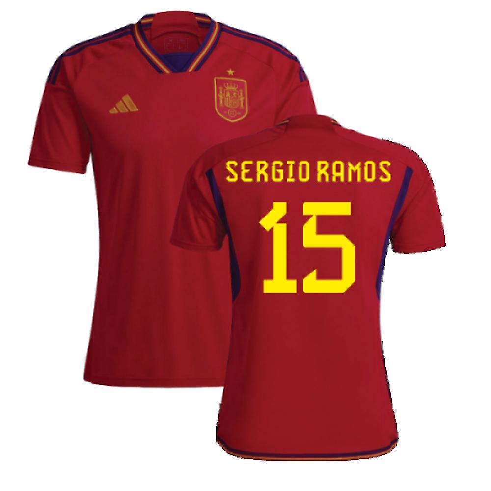 Adidas 2022-2023 Spain Home Shirt (SERGIO RAMOS 15) Red Large 42-44 inch Chest