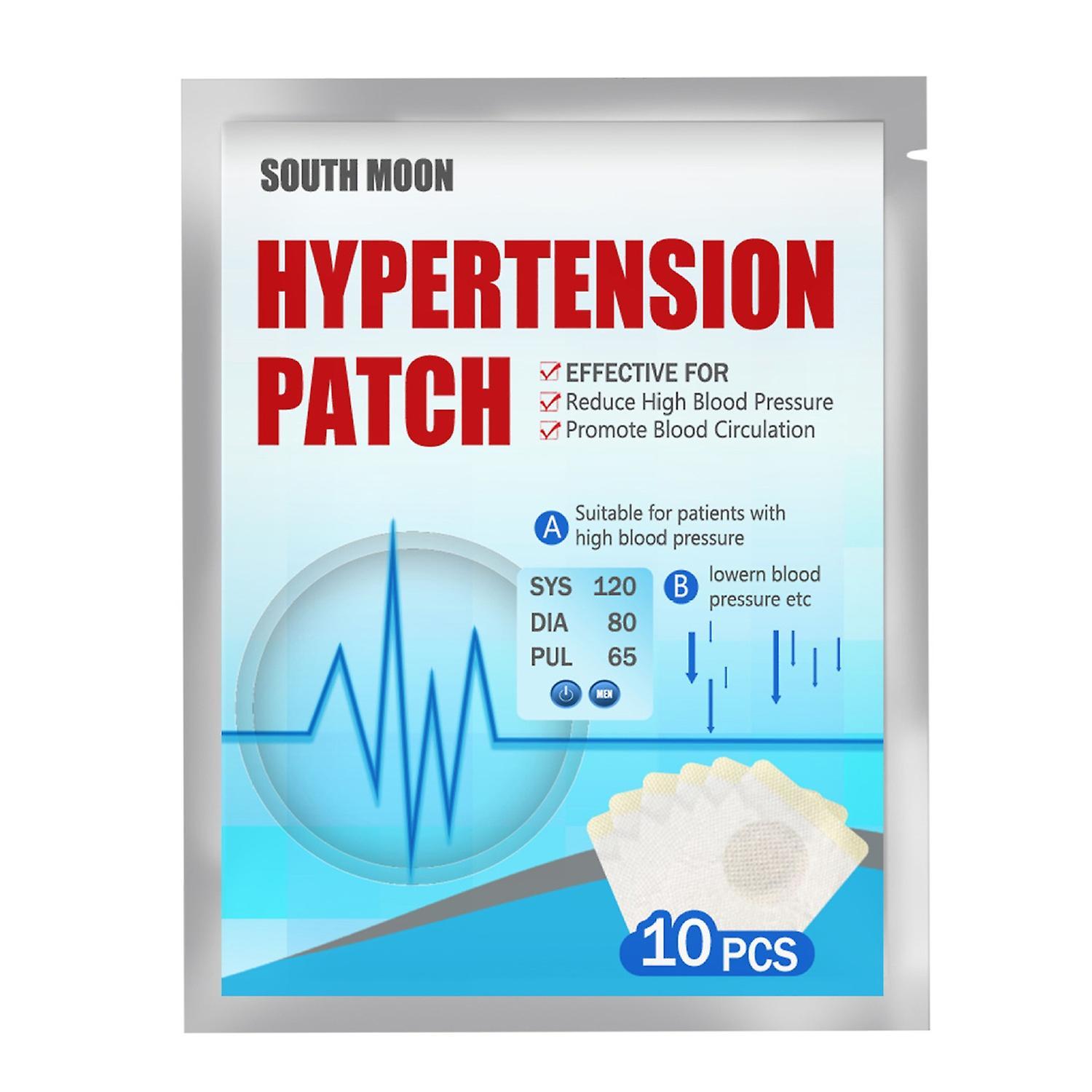 SOUTH MOON 10Pcs Hypertension Patches Herbal Extract Lower Blood Pressure Promote Blood Circulation