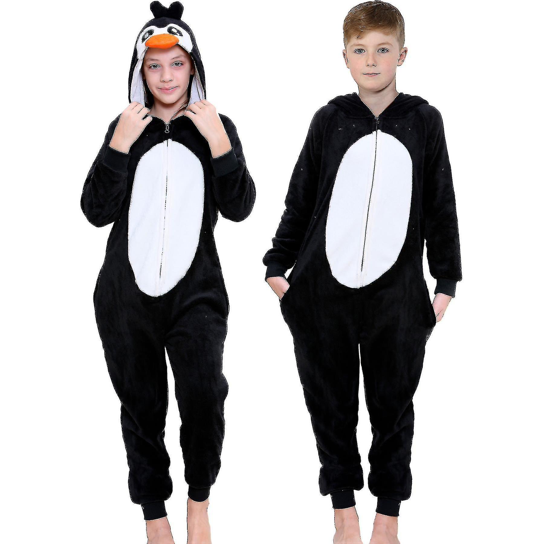 Zekai Kids Unisex Super Soft Fleece Penguin Onesie 7-8 Years