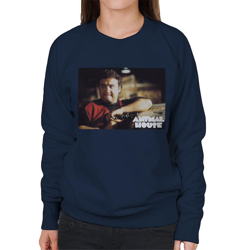 Animal House John Bluto Blutarsky Wearing Red Top Women's Sweatshirt Navy Blue Large