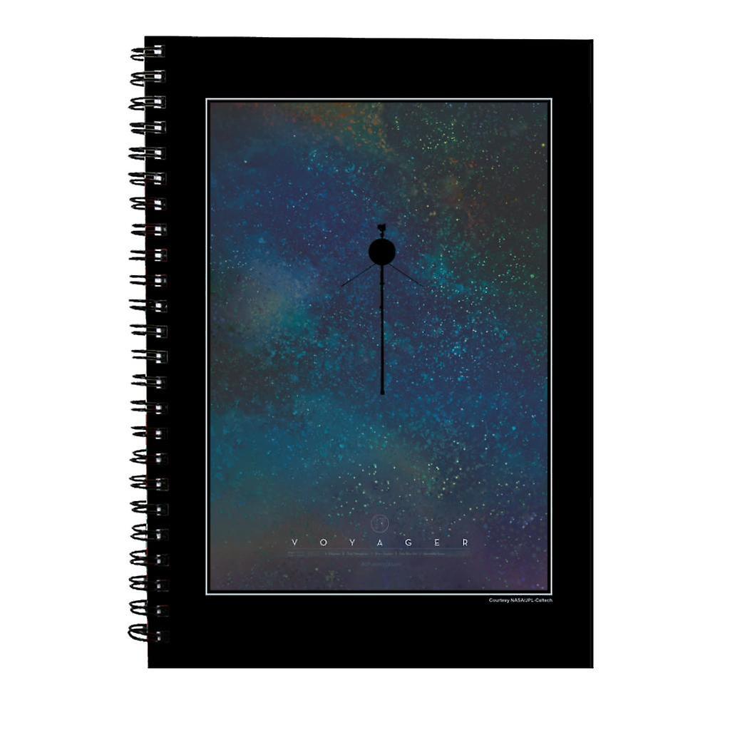 NASA Voyager Interplanetary Travel Poster Spiral Notebook Black 15 x 21 cm