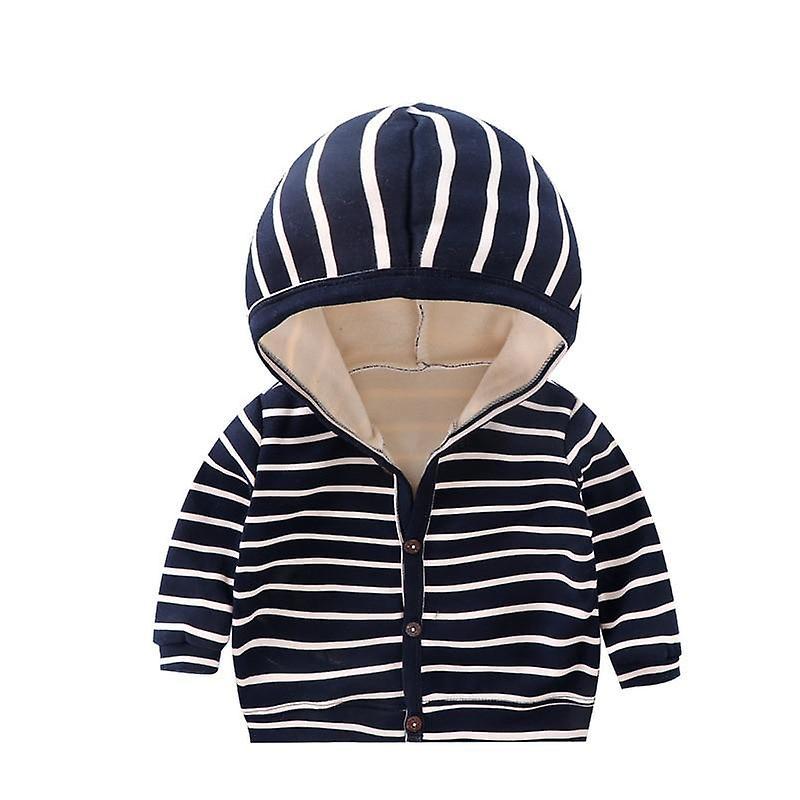 Slowmoose Baby Spring, Autumn Striped Clothes, Long Sleeves Coat Tops, Jacket 24M / WT0025-navy3