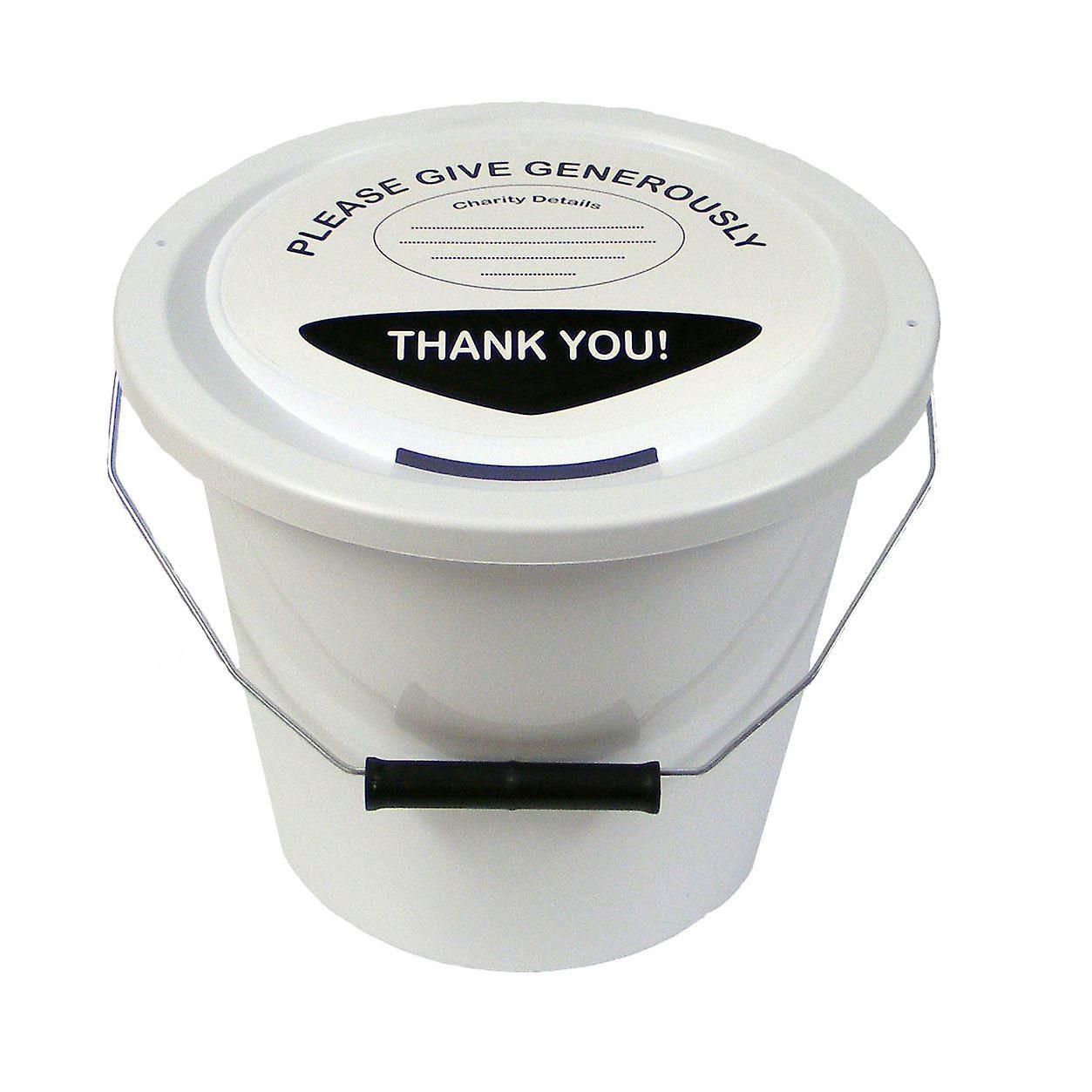 ECL Charity Money Collection Bucket 5 Litres - White