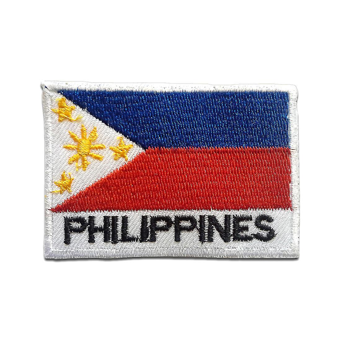 Catch the Patch Patch / Iron-on Patch - Philippines Flag Flag - White - 5 x 7.2 cm - Patches