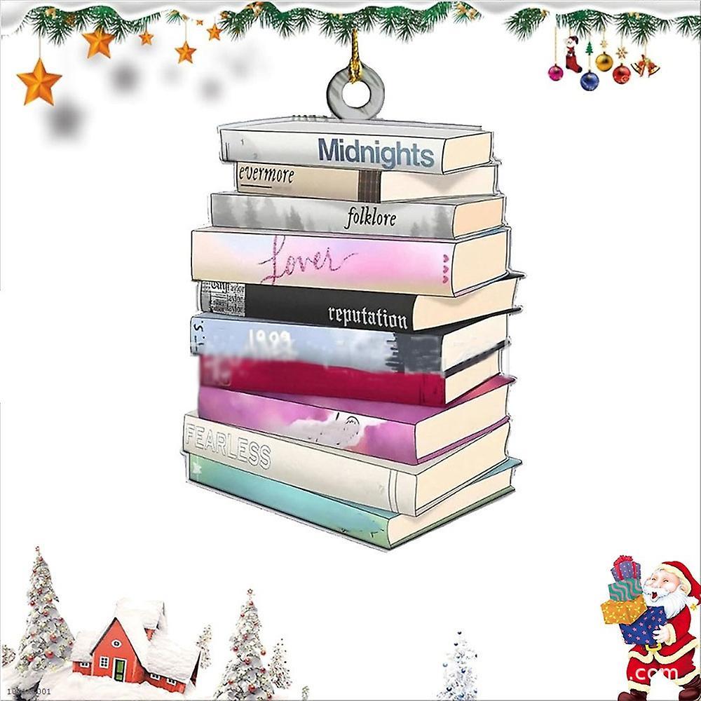 Manchalk 1/2/3/5pcs Taylor Swift Albums Books Christmas Tree Ornaments Home Party Festival Xmas Hanging Pendants Decorations Creative Gifts For Swi...