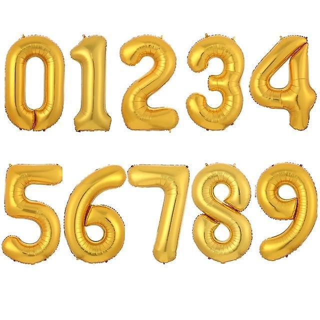 Slowmoose Aluminium Foil, Number Balloons For Birthday, Wedding, Engagement Party Gold 16inch / 9