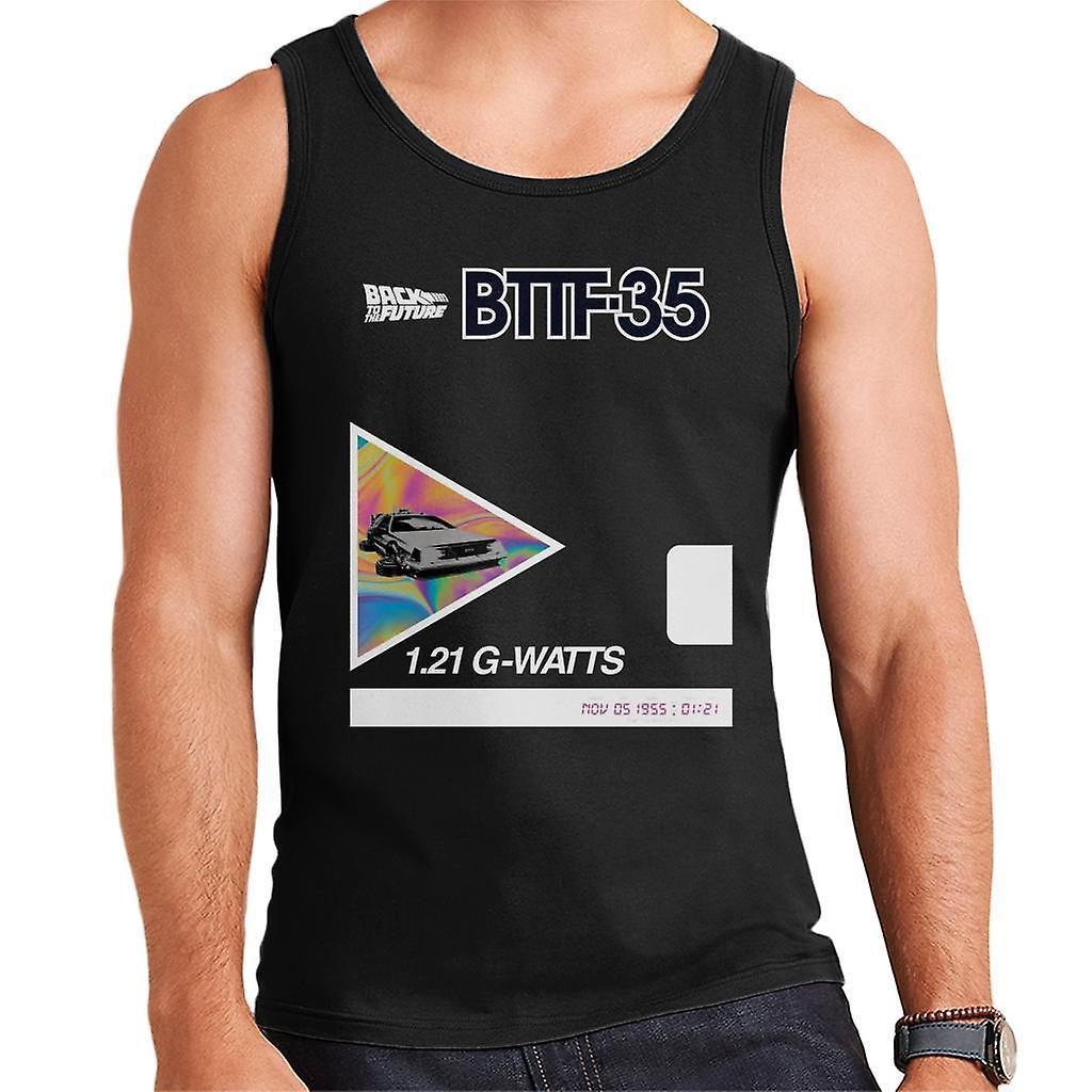 Back to the Future 35th Anniversary Psychedelic Marble Design Men's Vest Black Small