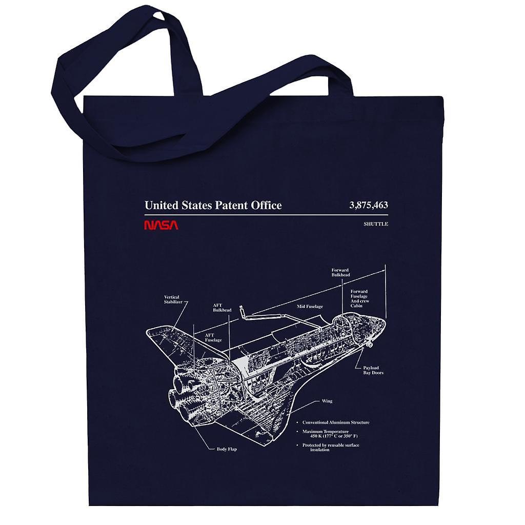 NASA Shuttle Structure Blueprint Totebag Navy Blue 38 x 42 cm