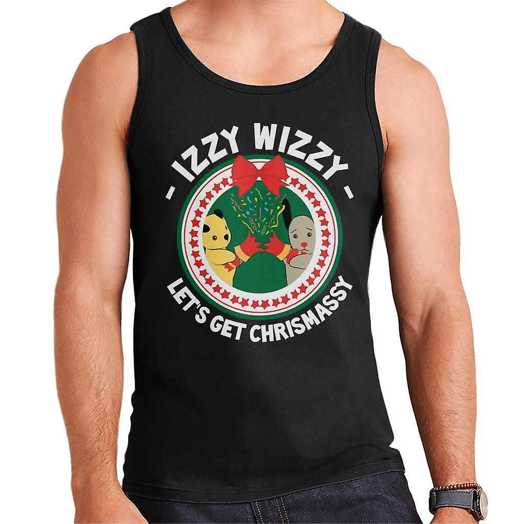 Sooty Christmas Izzy Wizzy Lets Get Chrismassy Men's Vest Black Small