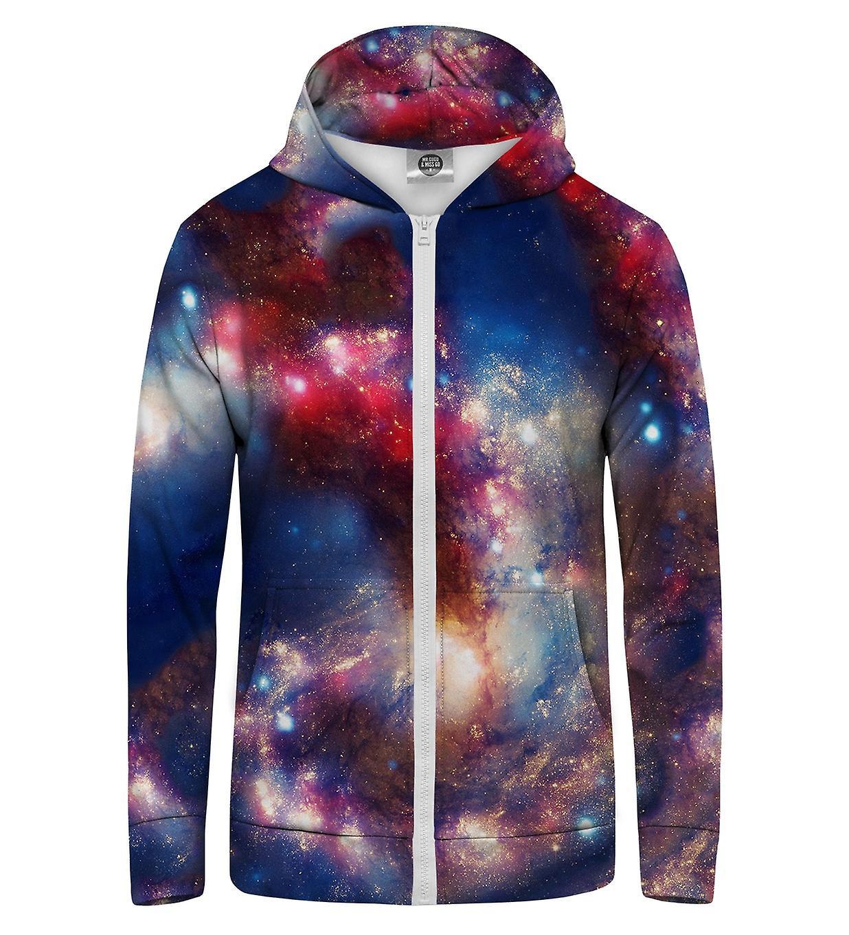 Mr Gugu & Miss Go Mr. GUGU & Miss GO Red Blue Nebula Hoodie Kangaroo Zip Up M