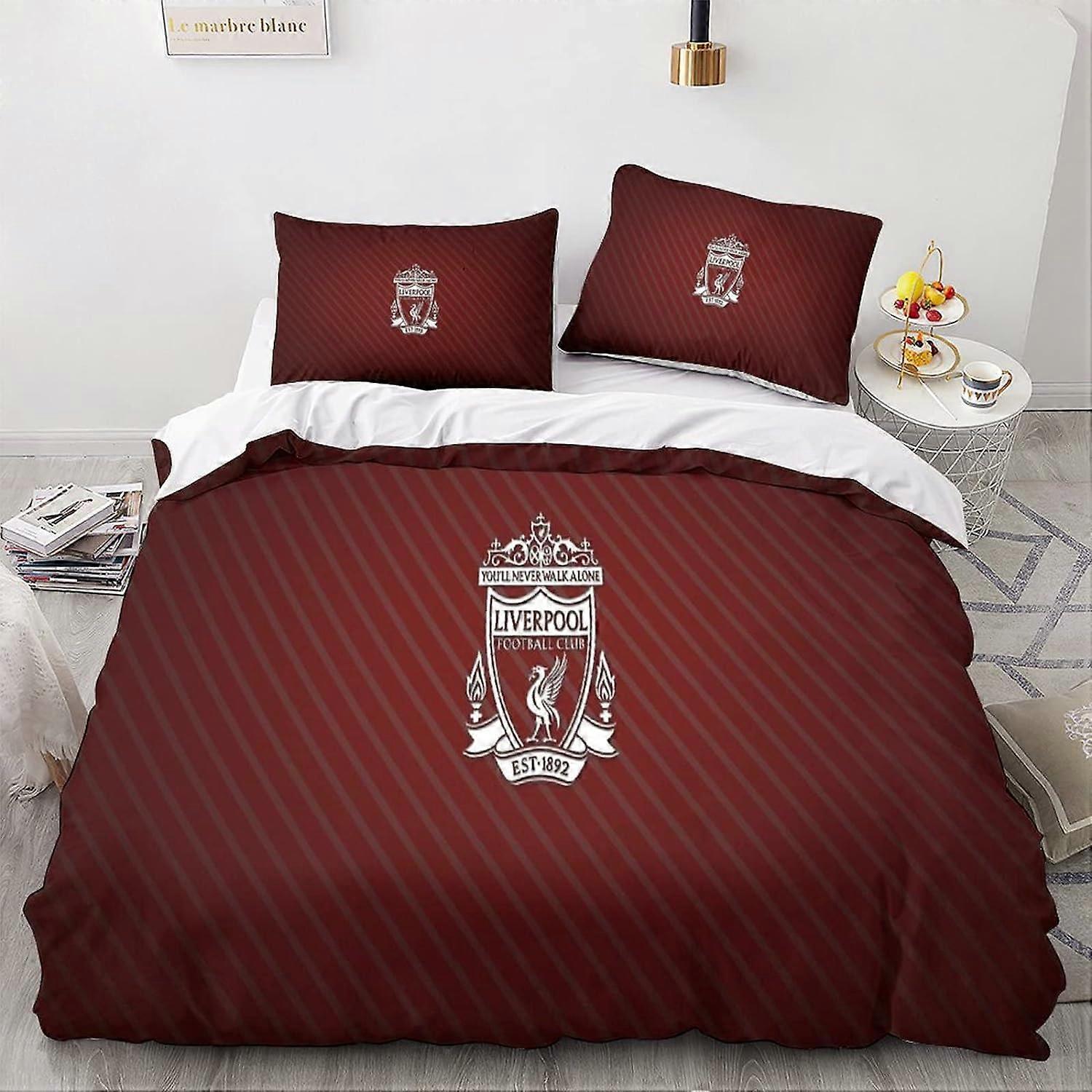 Kerota Liverpool Duvet Cover Sets D, Printed Pieces Bedding Set with Duvet Covers and Pillowcase Microfiber with Zipper Closure King 135*200 CM Dou...