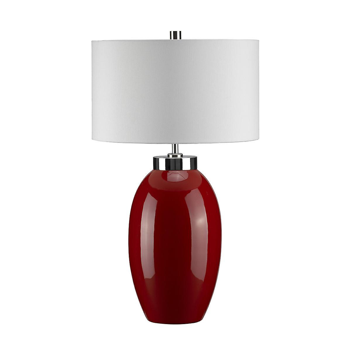 Victor 1 Light Small Table Lamp Red E27