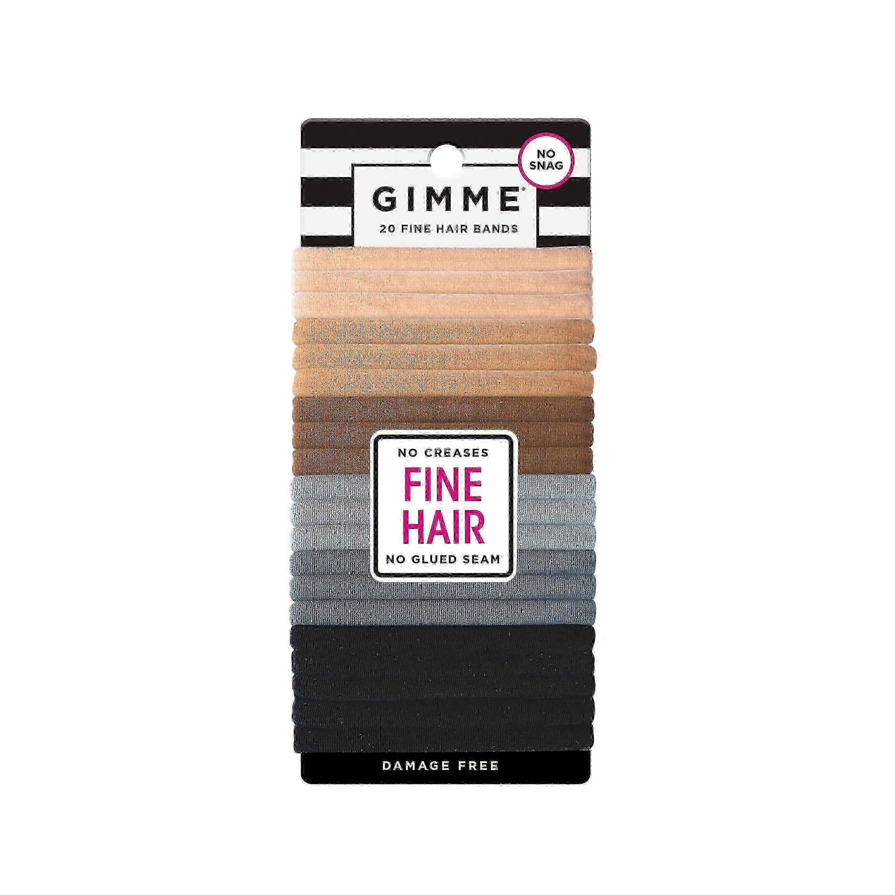 Gimme Fine Hair Bands, Neutral, 20 Ea