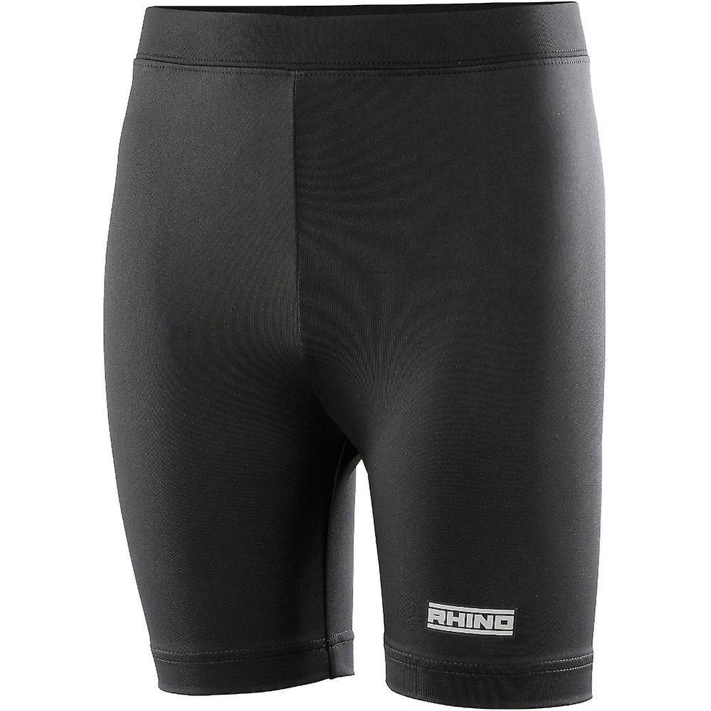 Rhino Boys Lightweight Quick Drying Sporty Baselayer Shorts Black LY/XLY - (Waist 26/28")