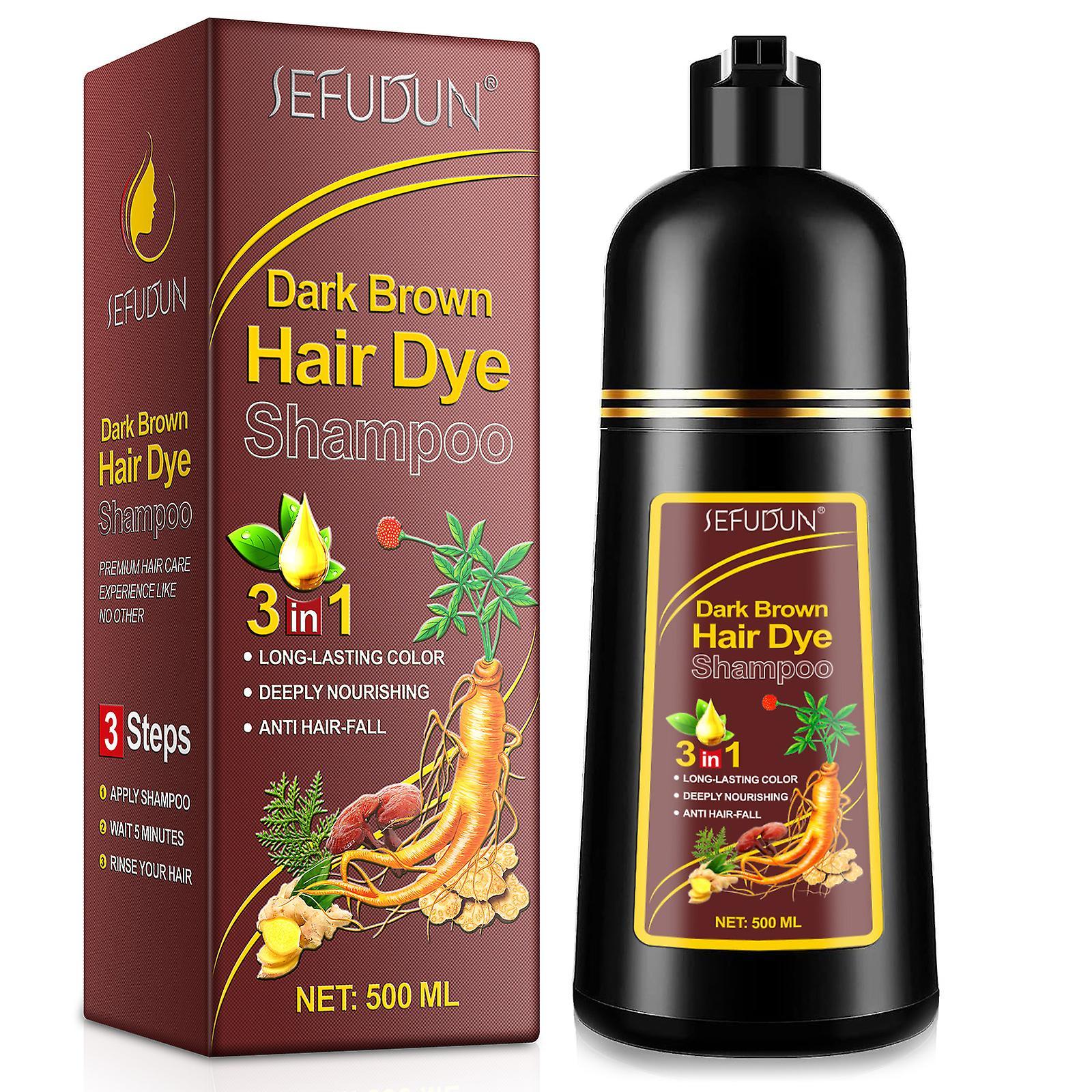 Lelinker Instant Black Hair Shampoo Organic Natural Fast Hair Dye Plant Essence Black Hair Color Dye Shampoo for Women Men Cover Gray White Hair,3 ...