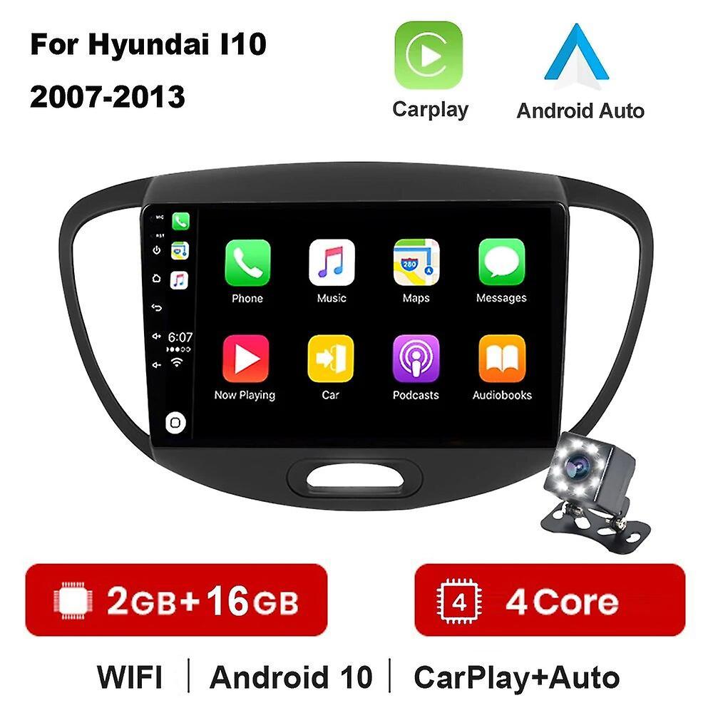 Roobeki 4+64G CarPlay 2din Android Auto Radio GPS Multimedia Player for Hyundai i10 2007 2008 2009 2010-2013 DSP IPS 2DIN Car stereo (2G 16G)with C...