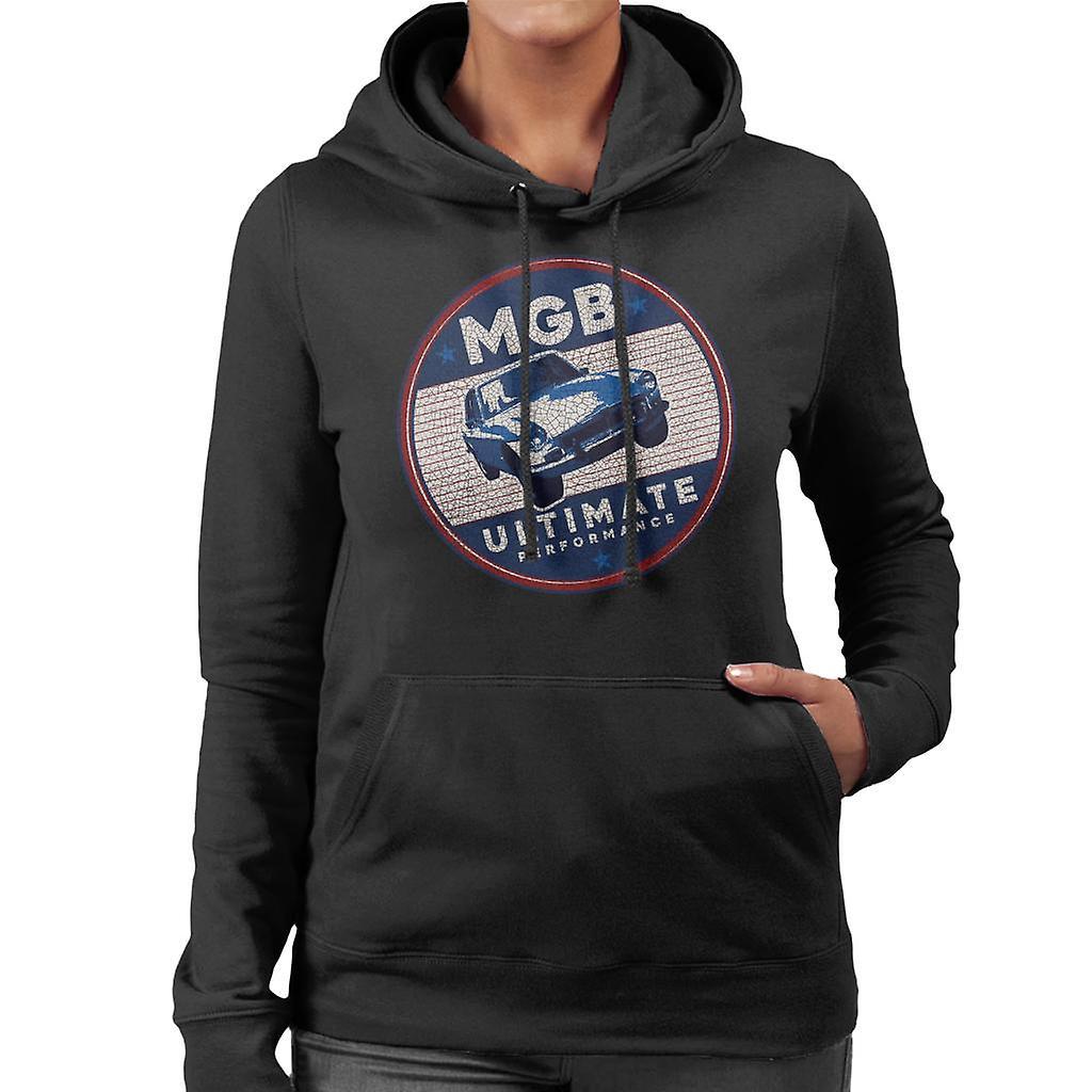 MG B Ultimate Performance British Motor Heritage Women's Hooded Sweatshirt Black Medium