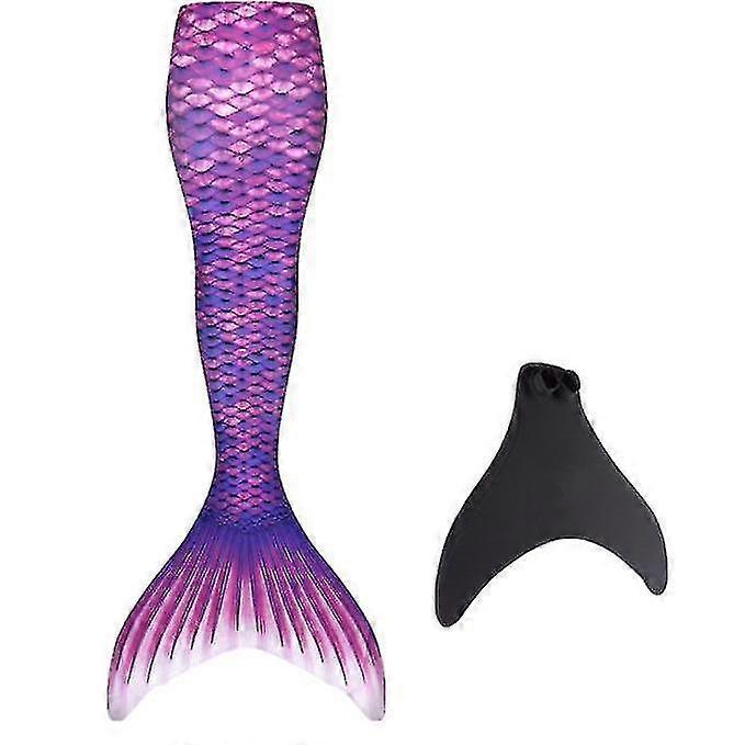 Unbrandded Kids Wear-resistant Mermaid Tail For Swimming, Monofin Included - SNNGV purple adult M