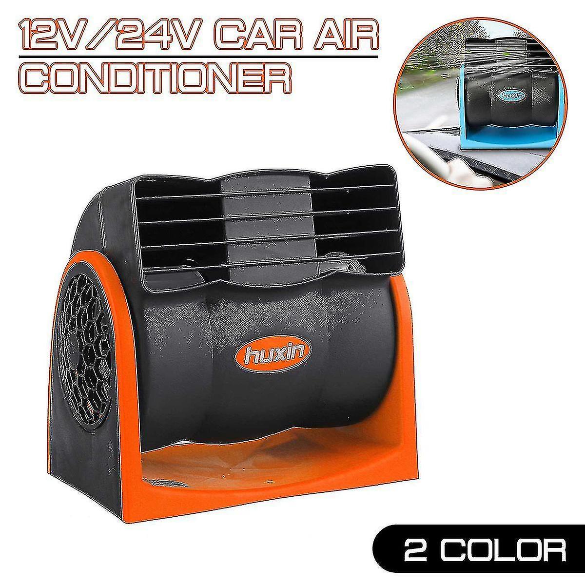 Fashion Girl Jwl-dc 12v/24v Car Air Conditioner Fan Cooler Car Cigarette Lighter Truck Cooling Air Fan Adjustable Speed Silent Orange 24V