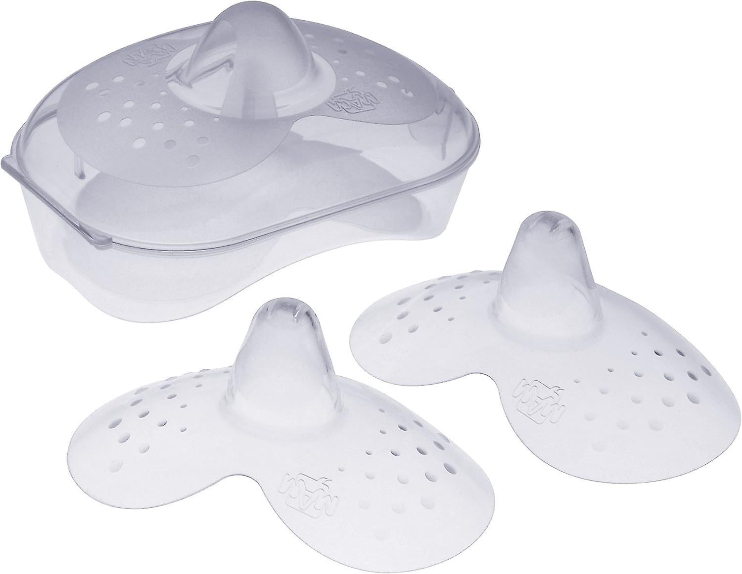 Wenkeay Nipple Shields Size 1 (Pack of 2), Breast Shields with Sterilisable Travel Case