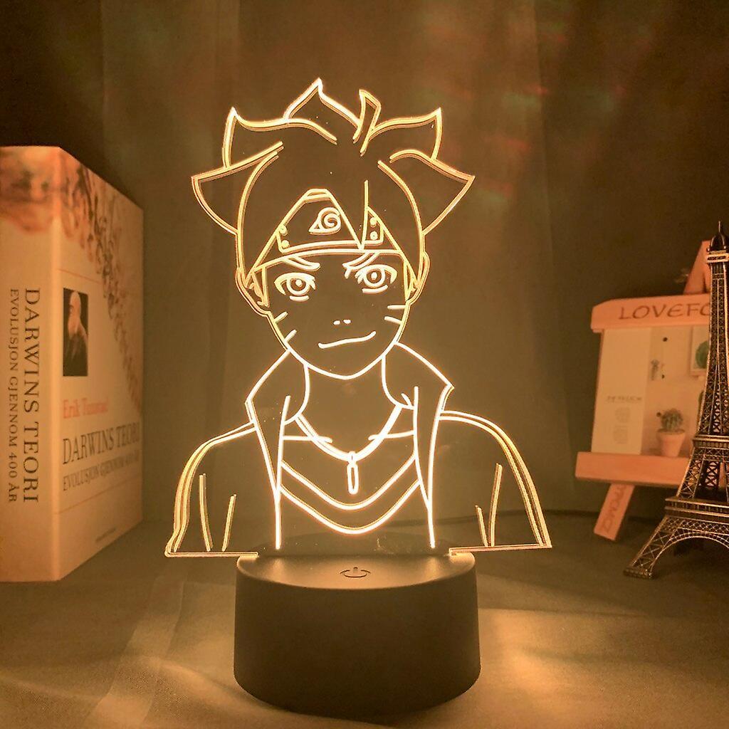 Slowmoose Anime Naruto Uzumaki Pattern-3d Led Night Light Bedroom 7 colors no remote