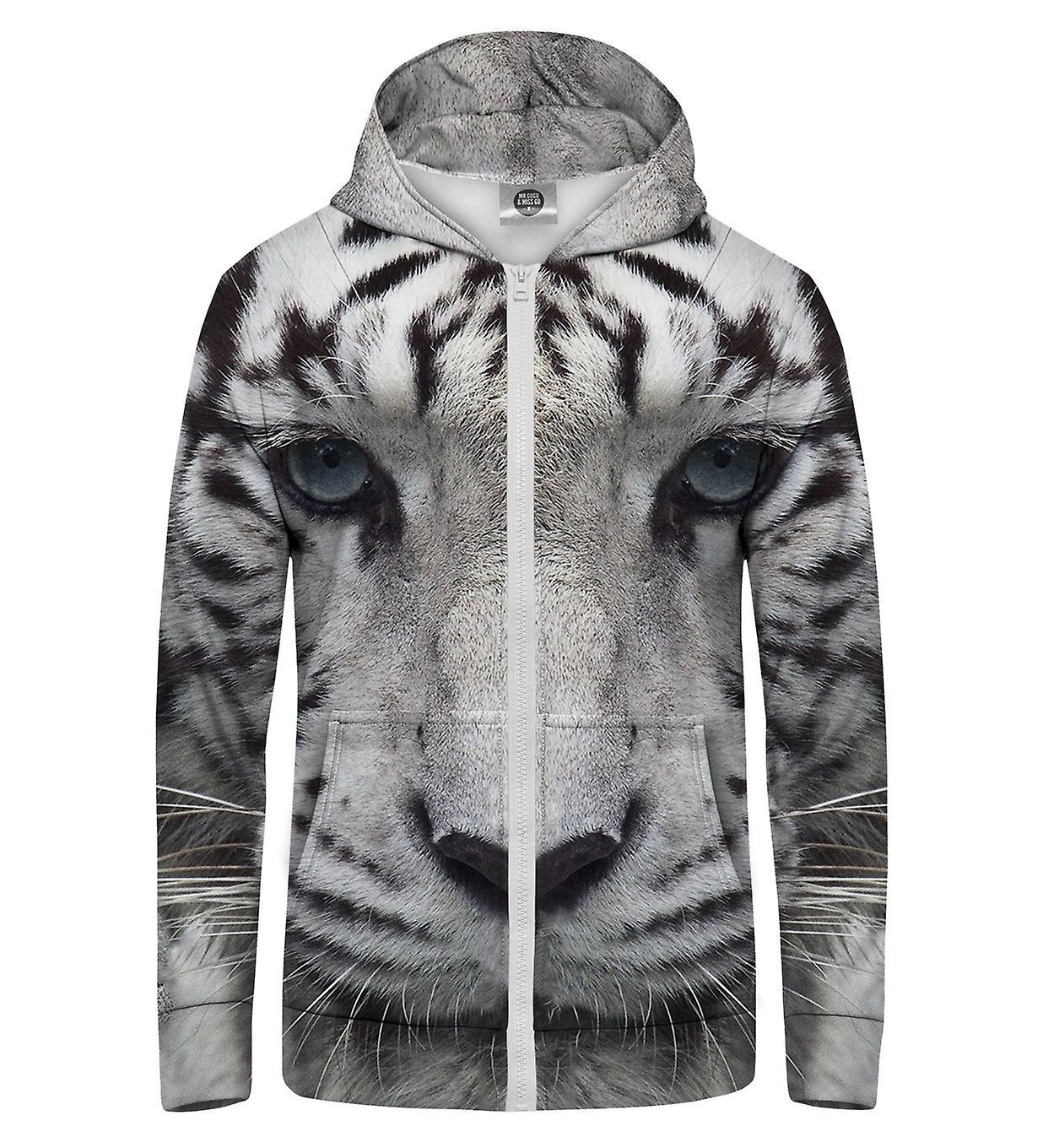 Mr Gugu & Miss Go Mr. GUGU & Miss GO White Tiger Hoodie Kangaroo Zip Up XS