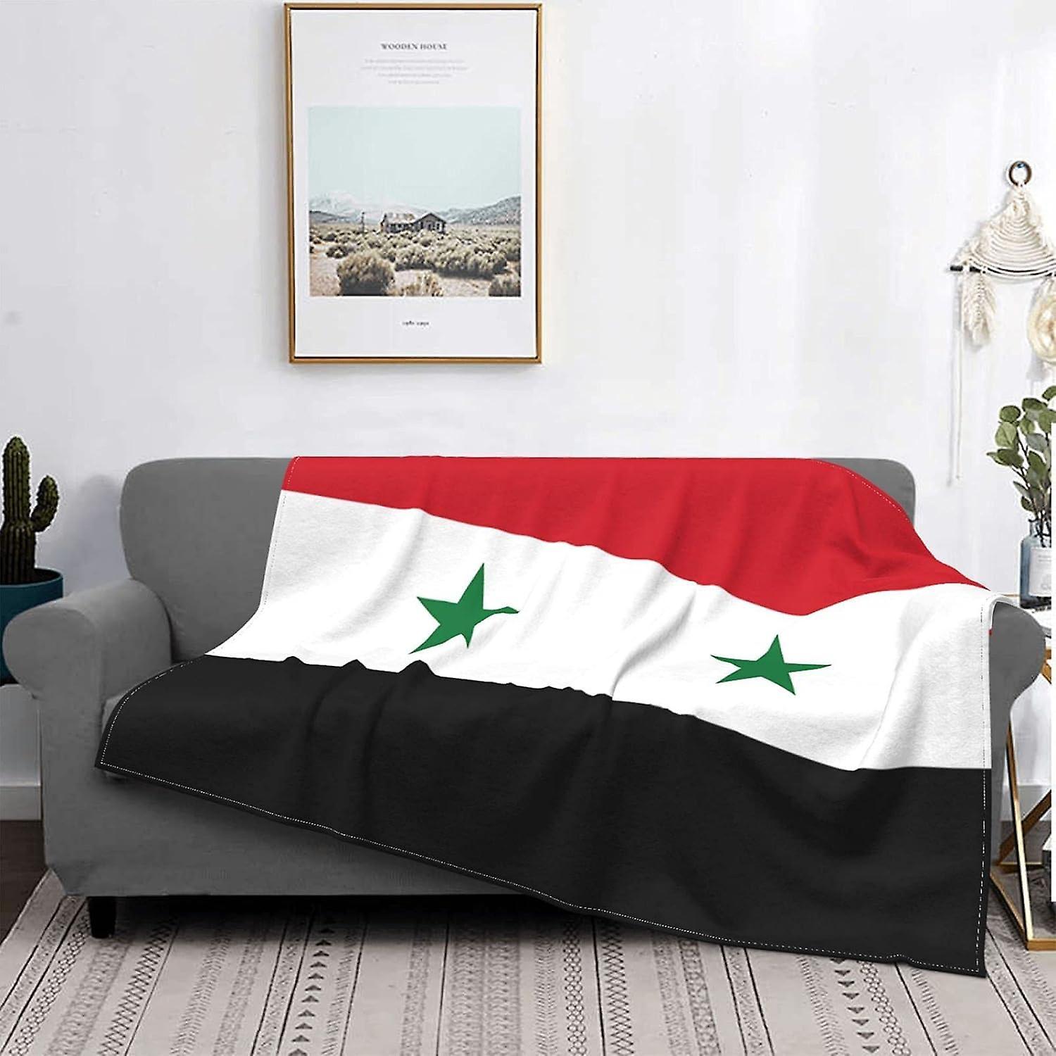 Kerota Syria Flag Throw Blanket Suitable Ultra Soft Light Fleece Blanket for Sofa Bed OfficeAir Conditioning Blanket 50x40in 125x100cm