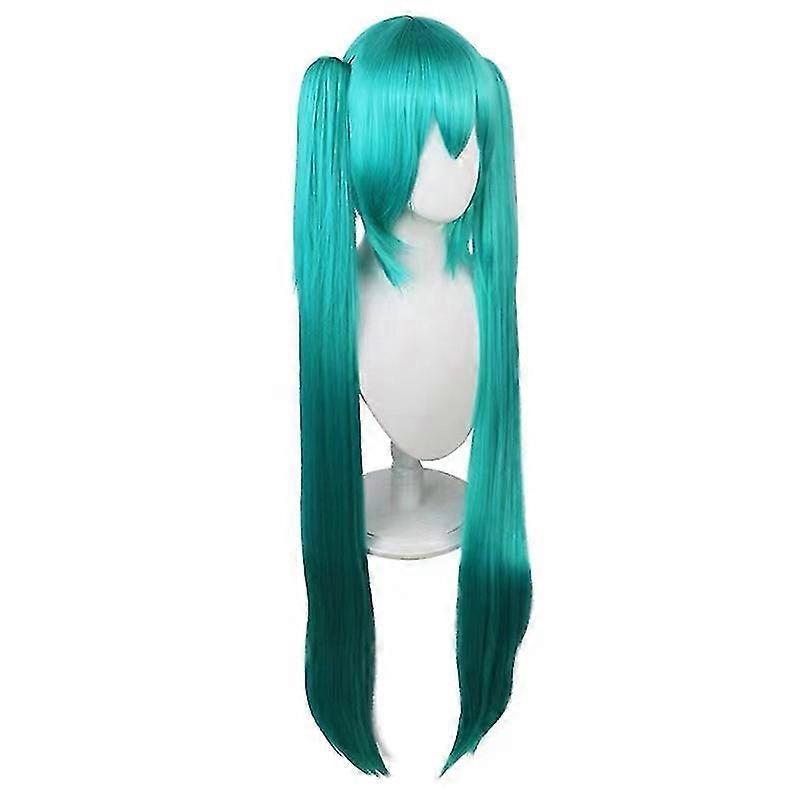 Vocaloid Cosplay Wigs 110cm Long Green Pink With 2 Clip Miku Synthetic Hair Wig Zekai