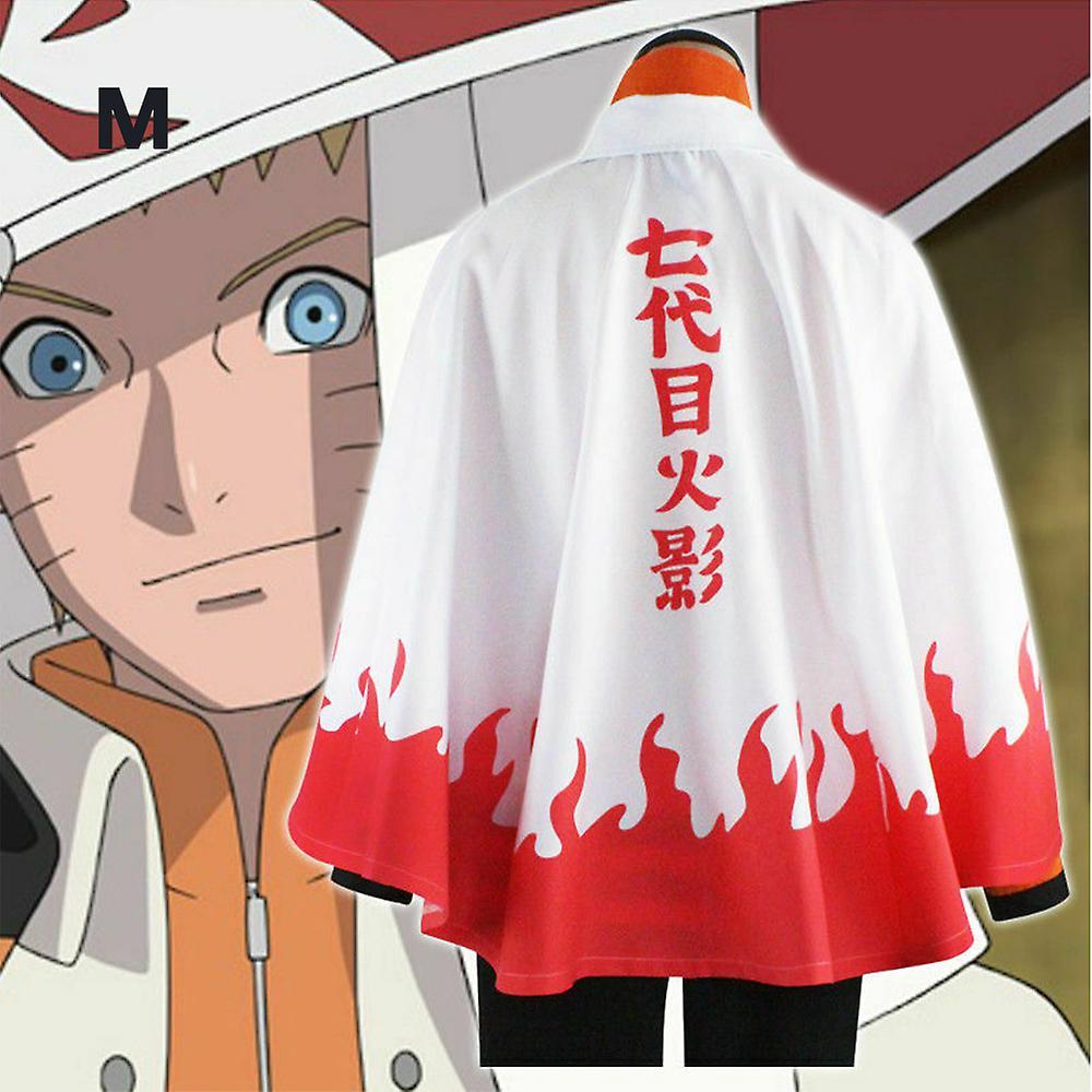 unbrand Naruto Shippuden Akatsuki Hokage Robe Cloak Coat Anime Cosplay Costume Halloween White M