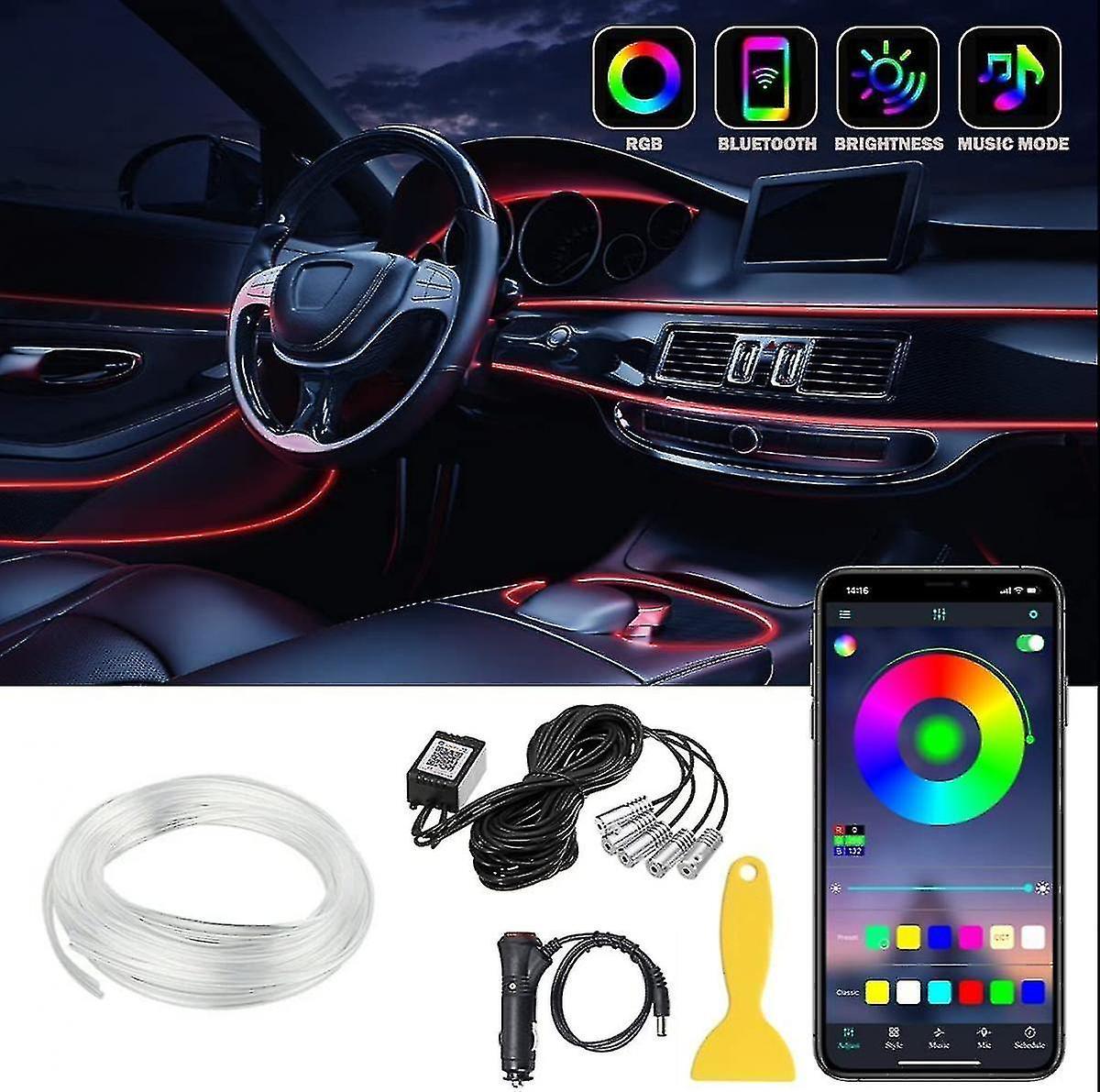 Ceisv Car Led Strip Lights, Multicolor Rgb Car Interior Lights, 16 Million Colors 5 In 1 With 236 Inches Fiber Optic, Ambient Lighting Kits, Sound ...