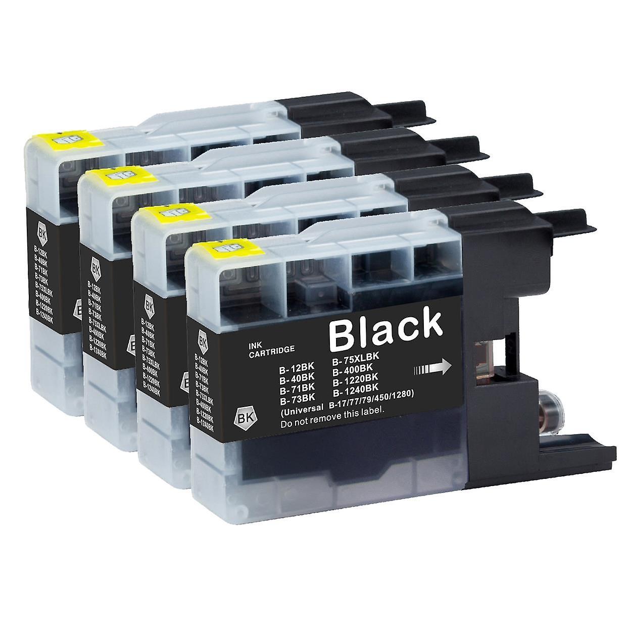 4 Black Ink Cartridges to replace Brother LC1240Bk Compatible/non-OEM by Go Inks