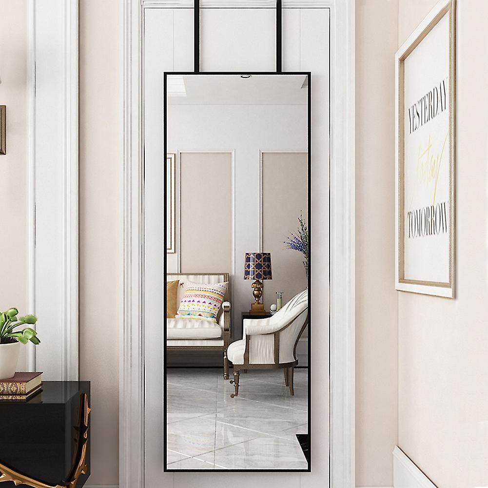 Living And Home Livingandhome Black Full Length Wall Mirror Rectangle Framed Mirror for Home Decor 78x28cm