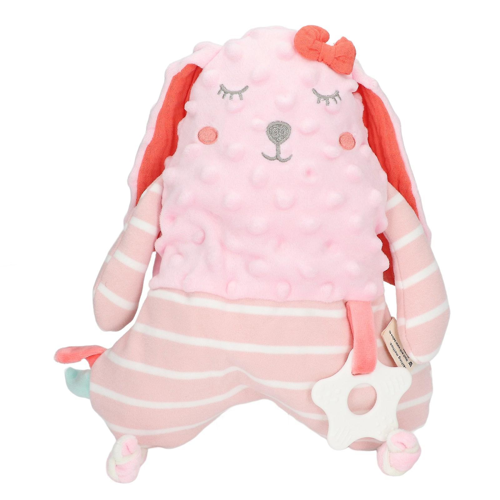 Baby Pink Animal Rabbit Security Blanket Stuffed Plush Toy - Soothing Doll for Baby's Safety and Comfort