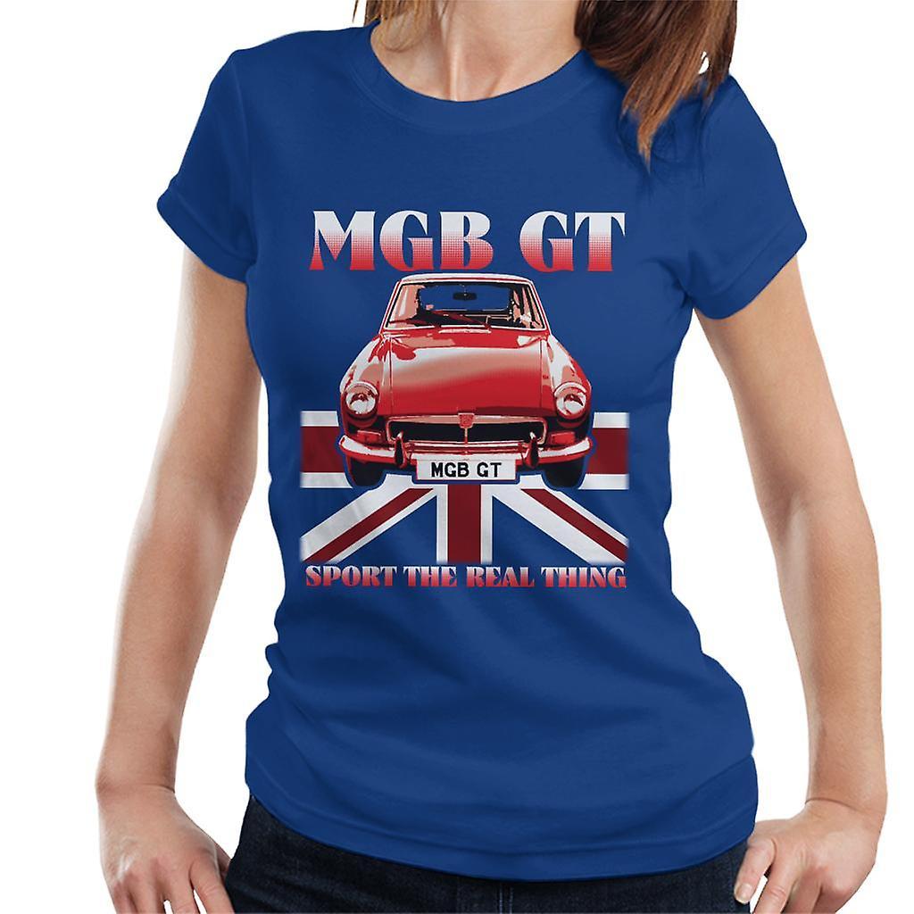 MG GT Sport The Real Thing British Motor Heritage Women's T-Shirt Royal Blue Large