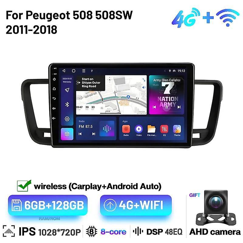 Redkid Android 13 Carplay Car Radio Multimedia Player Gps Navigation Autoradio For Peugeot 508 508sw 2011 2012 2013 2014 2015 2016-2018 6 128GB