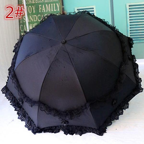 Jasoup Elegant And Creative Lace Black Uv Protection Sun Umbrella 2