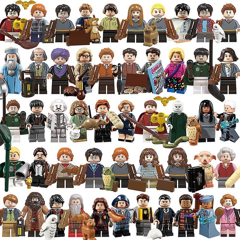 Huxmotor Harry Potter Pumping Fun Building Block Figures Hermione Ron Dumbledore Hogg Minifigures Toys 50 Pieces