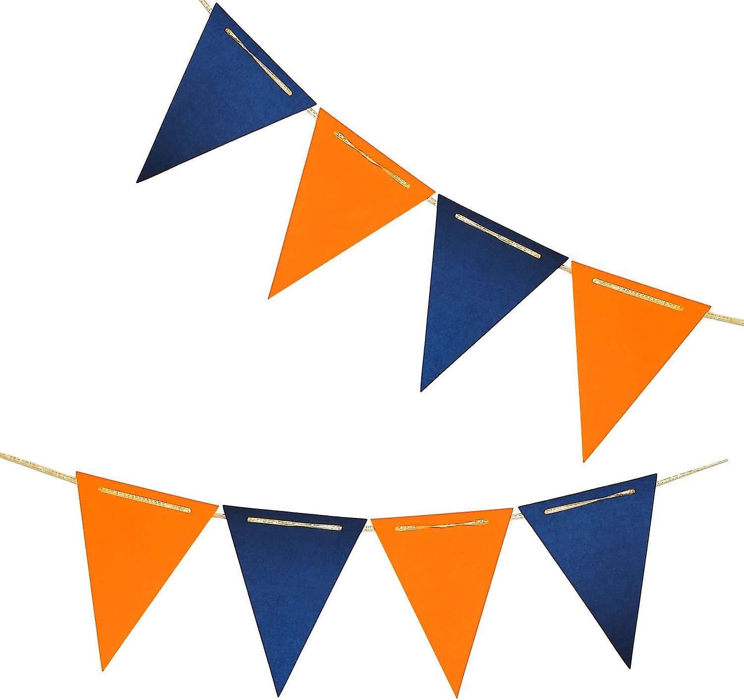 Kaise Gender Reveal Pennant Banner,Light Blue and Pink Vintage Double Sided Triangle Blue orange