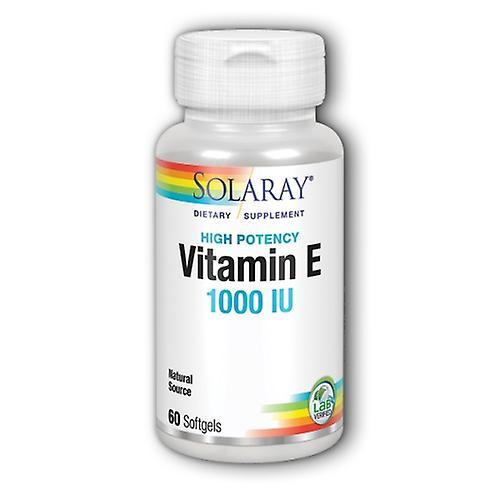 Solaray Vitamin E, 1, 000 IU, 60 Softgels (Pack of 1)