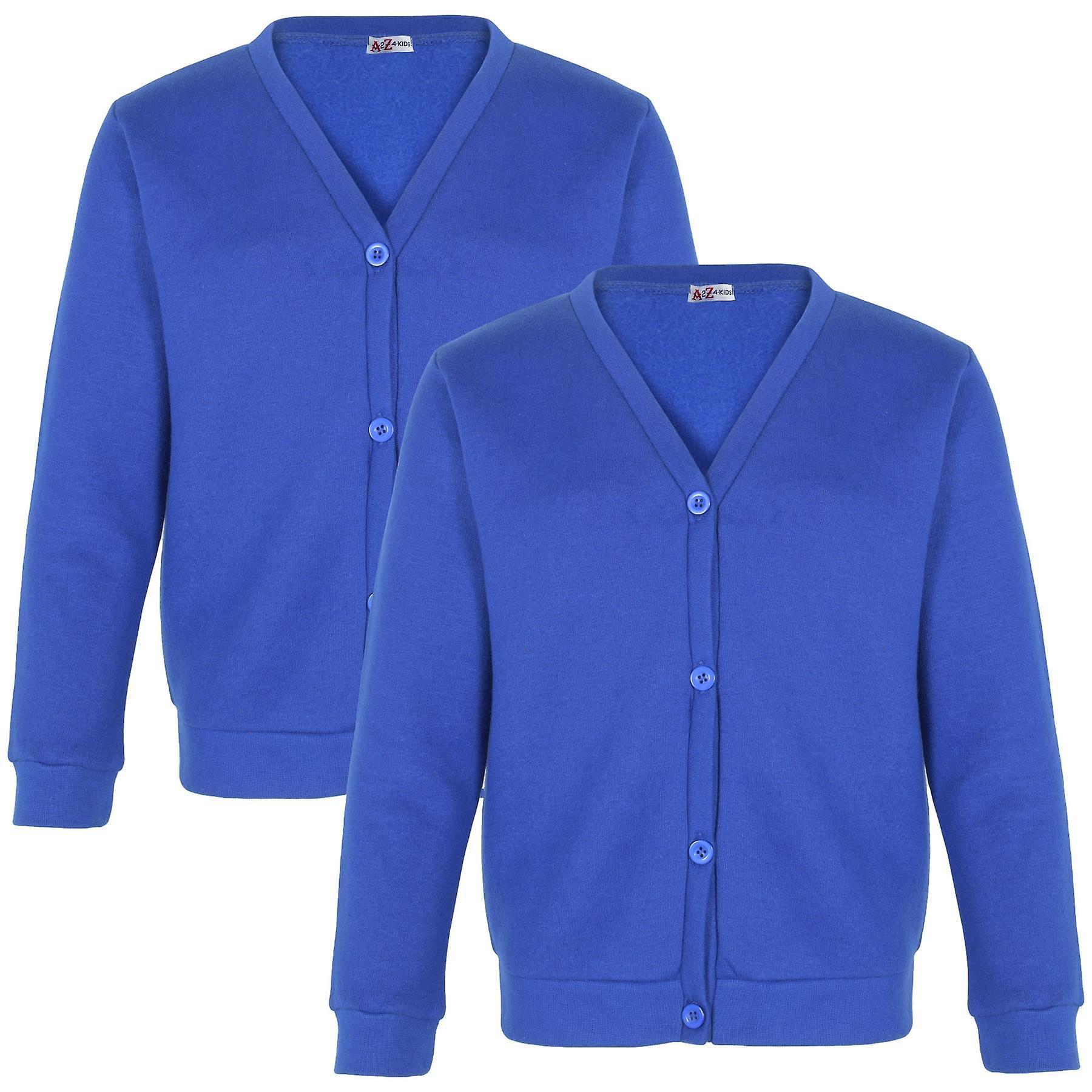 A2Z 4 Kids Kids Girls Scouts School Uniform Cardigan Brushed Fleece Cardigan Royal Blue 2 Pack 7-8 Years