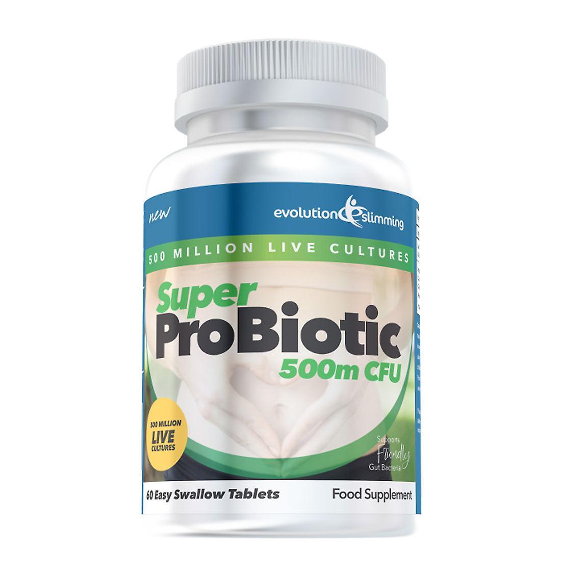 Lactobacillus Acidophilus - Super Probiotic 500 Million Live Cultures Suitable for Vegetarians and Vegans - 60 Tablets - Probiotic - Evolution Slim...