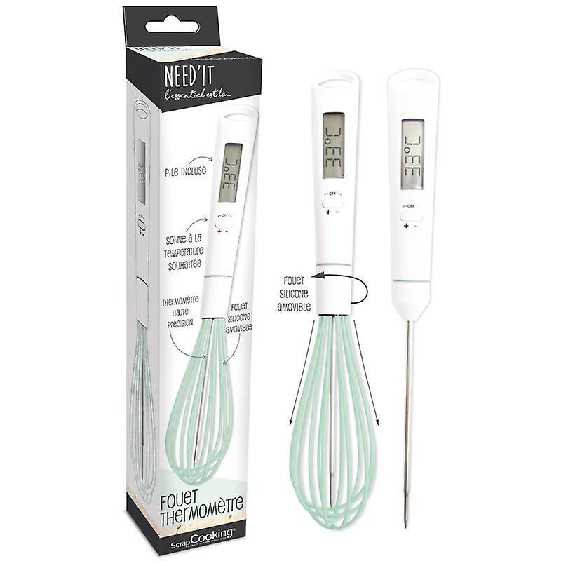 ScrapCooking Whisk and thermometer 2 in 1 for pastry making White 27 x 5 x 2,3 cm