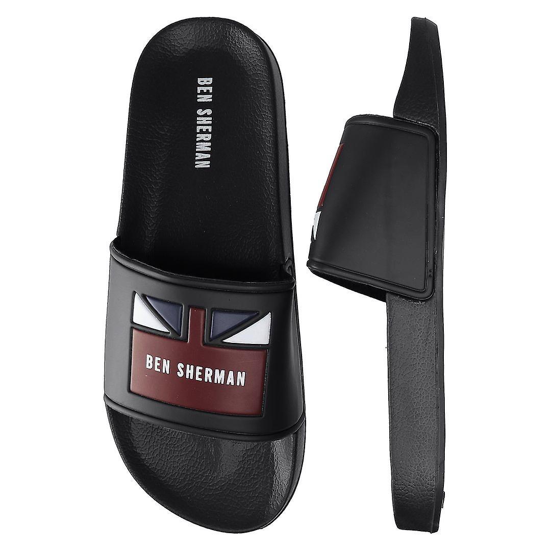 Ben Sherman Union Slip-On Black Synthetic Mens Sliders BS21112_BLACK_RED UK 10 EU 44 US 11