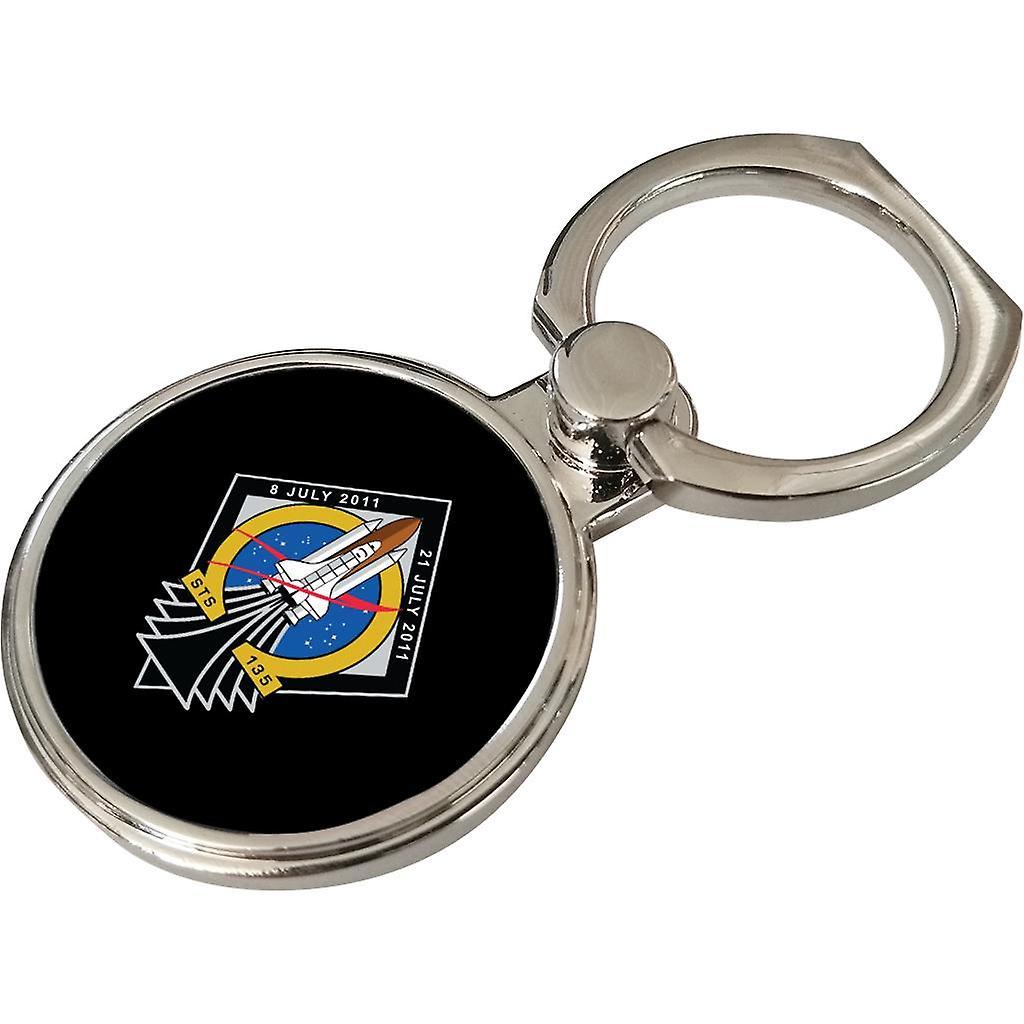 NASA STS 135 Space Shuttle Atlantis Mission Patch Phone Ring Black 3.5cm x 4.5cm