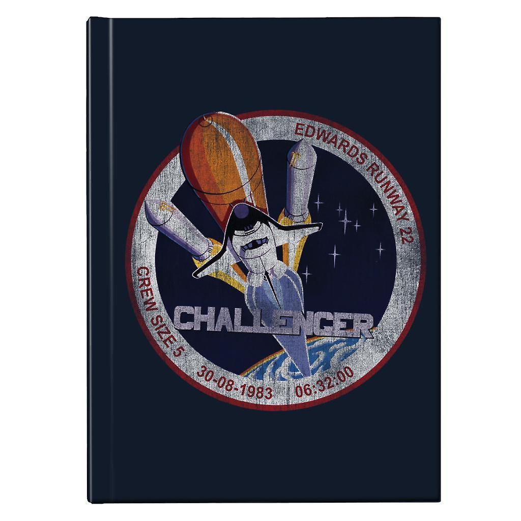 NASA STS 6 Challenger Mission Badge Distressed Hardback Journal Navy Blue 13 x 18.5 cm