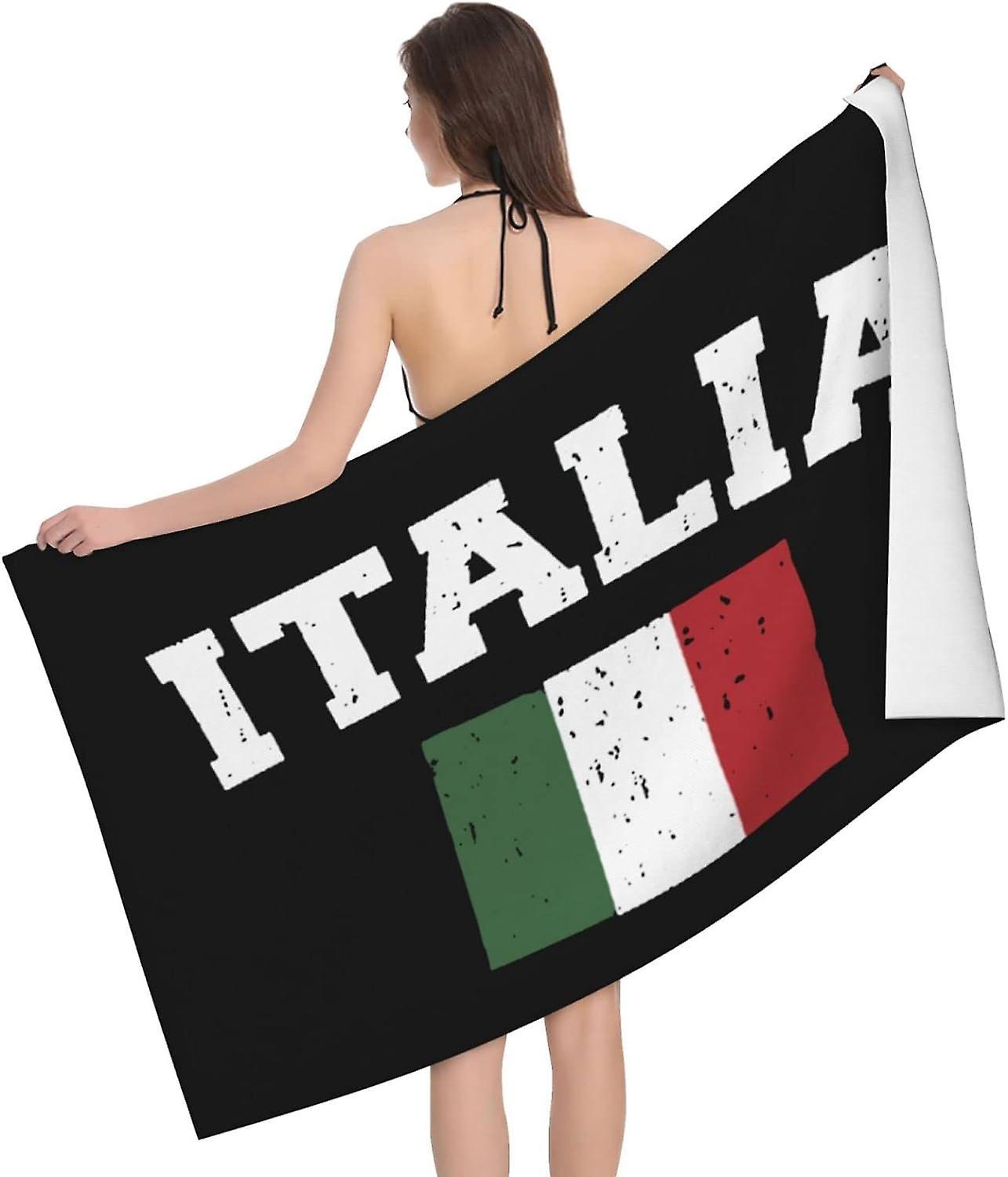 Kerota Italian Flag Italy Love Italia Bath Towel Absorbent Bathroom Towels Beach Towels Oversized Super Soft 130X80CM (T2142)