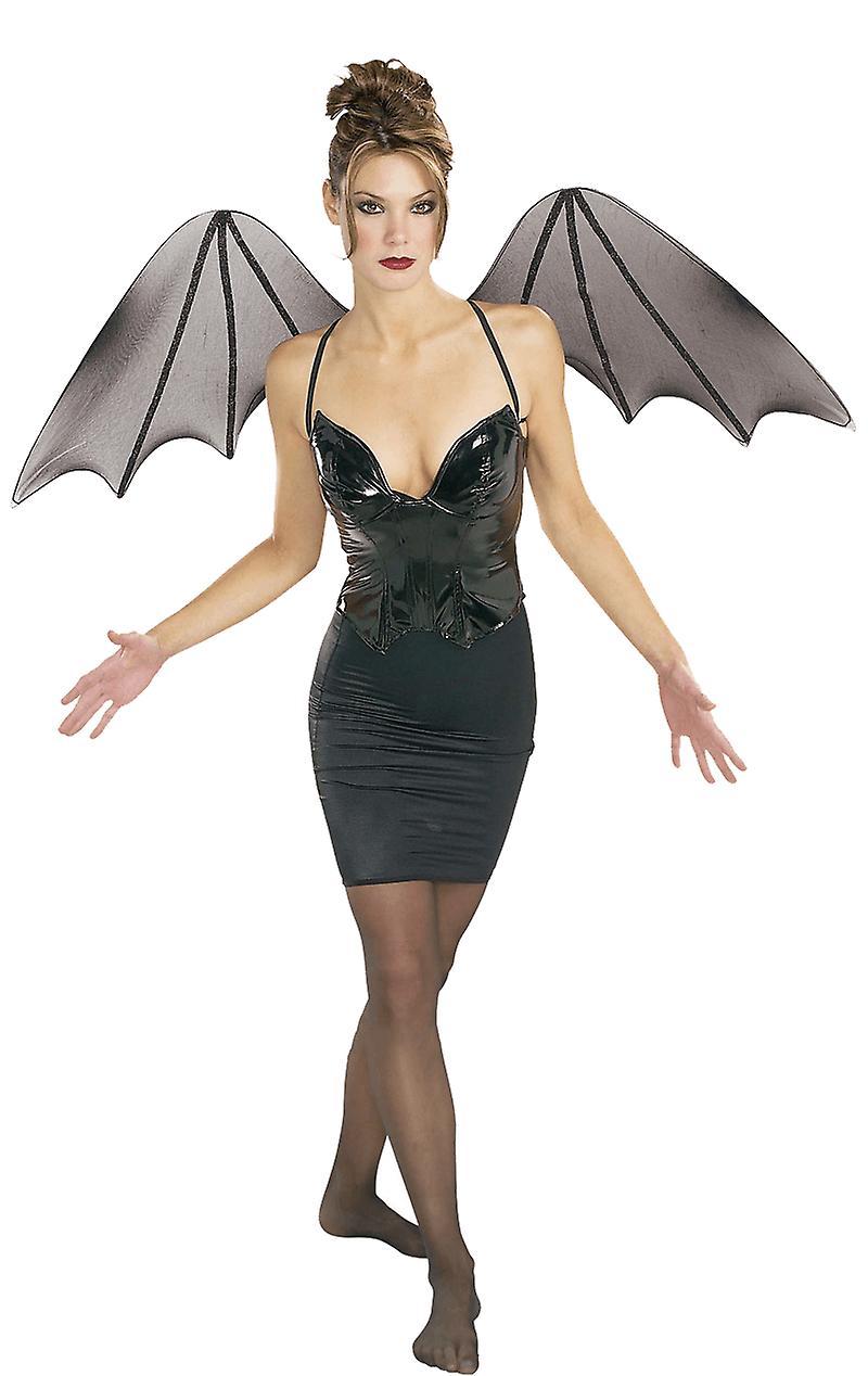 Rubie's Adult Chiffon Bat Vampire Wings Halloween Outfit Fancy Dress Costume Accessory Black