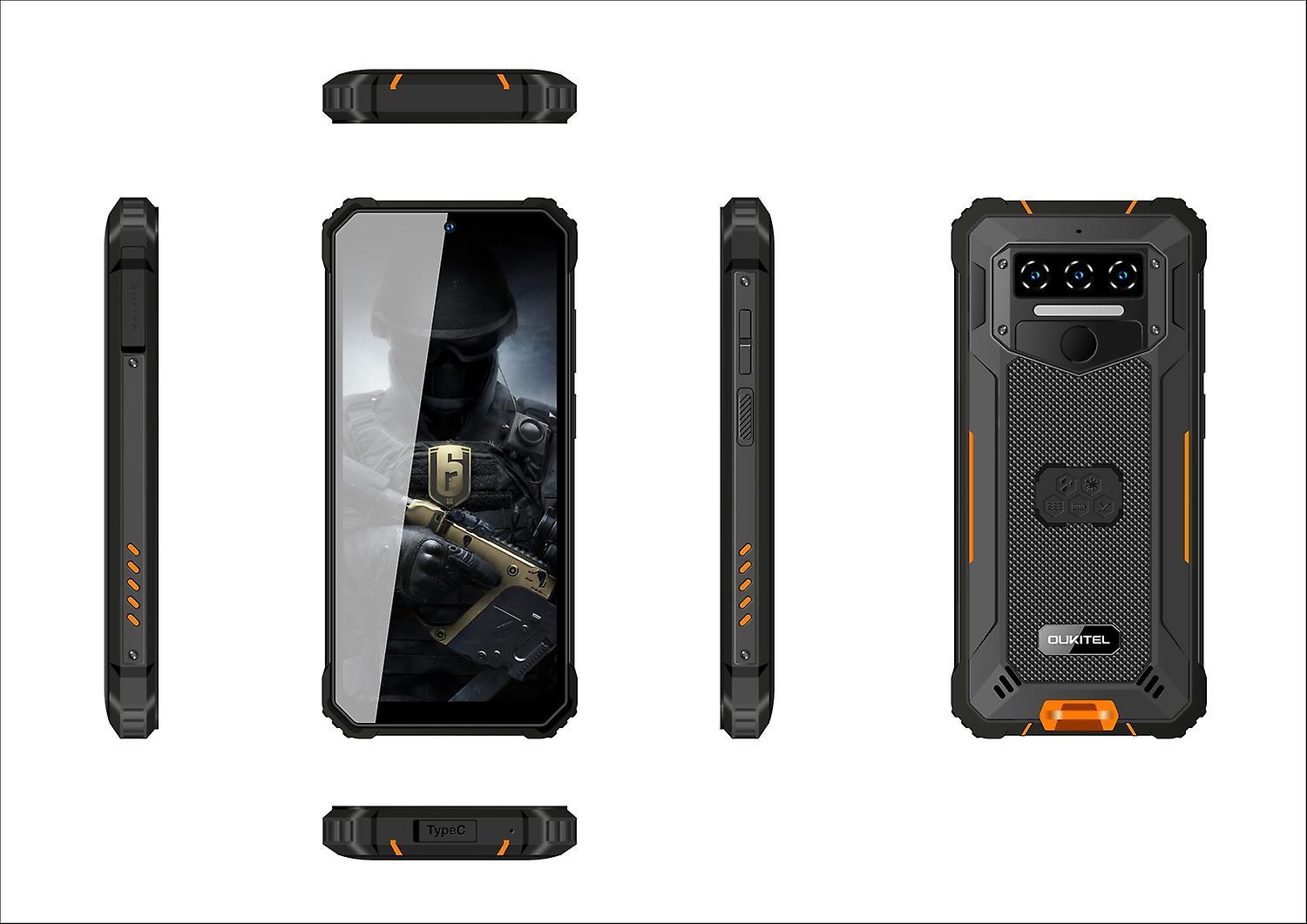 Oukitel WP23 Rugged Android 13 4GB 64GB 10600mAh Battery 13MP Rear Camera 6.52" HD+Display  Orange