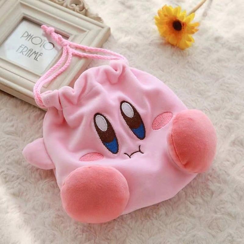 Aswei 2023valentine's Day Presentnew Kawaii Anime Cartoon Star Kirby Plush Cosmetic Bag Cute Pink Plush Portable Storage Bag Coin Purse Girl&child ...